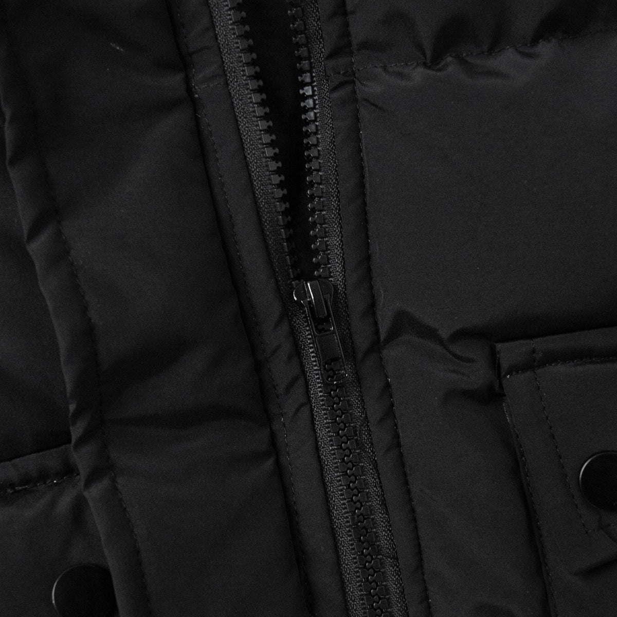 Square pocket cotton jacket warm hooded cotton jacket for women