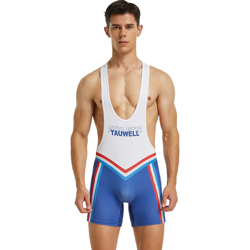 New Mens Tank Top Training Suit Sports Tank Top Wrestling Suit Mens Fitness Swimming Shark Pants