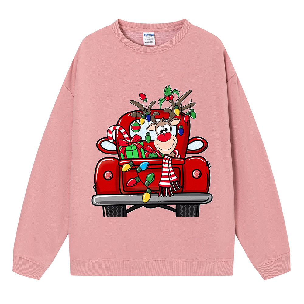 Christmas hoodie for women, Christmas car lights reindeer