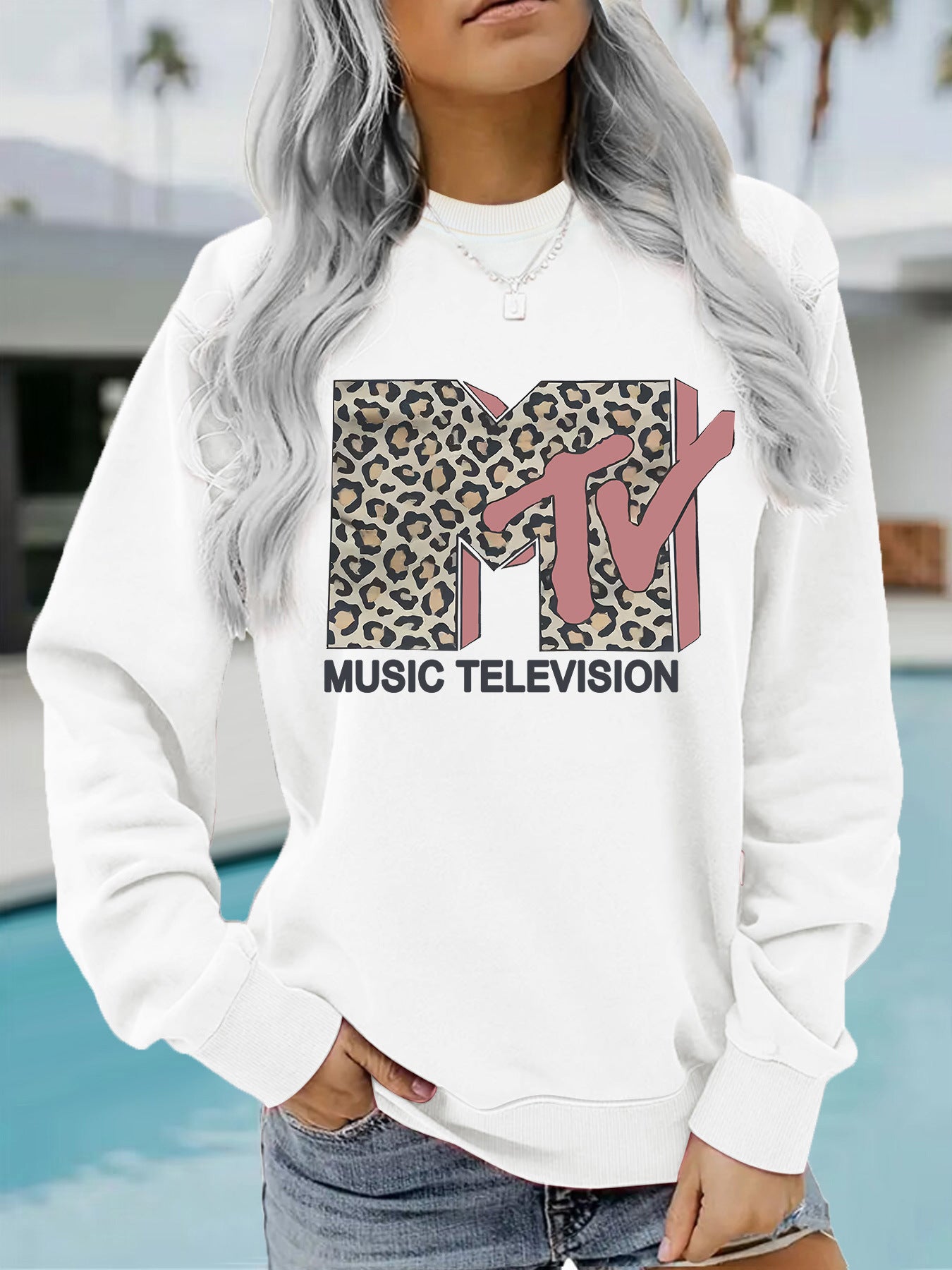 Letter printed base long sleeved sweatshirt
