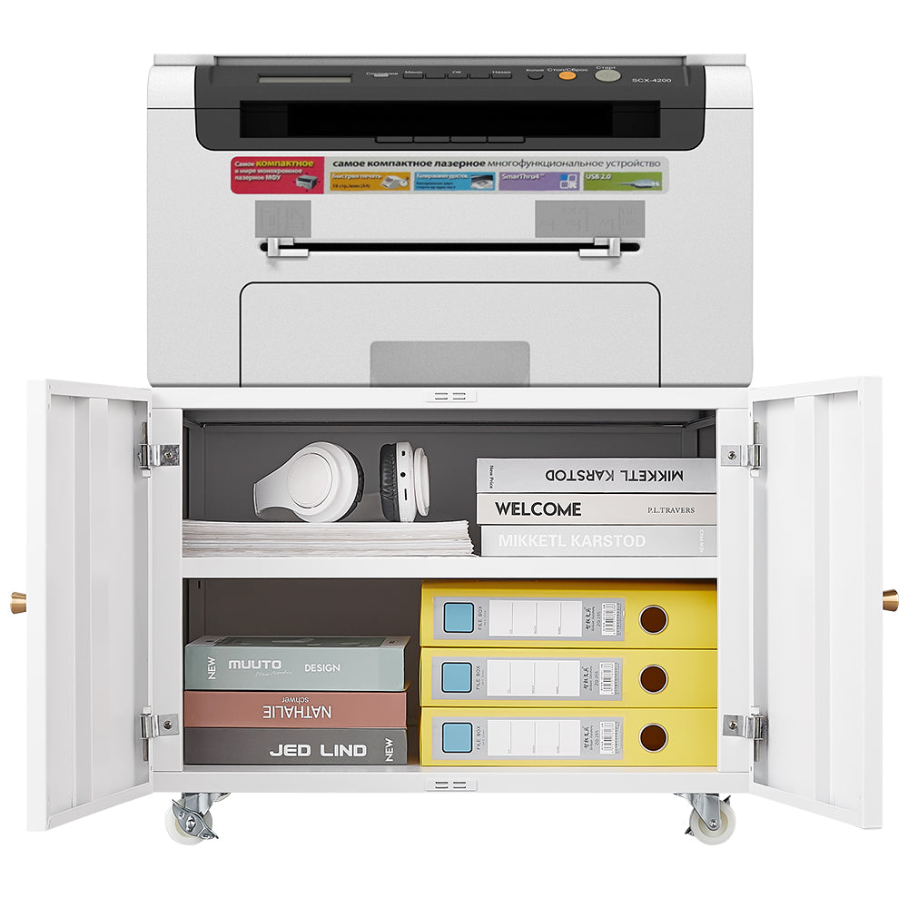 Office furniture Copier Cabinet white mobile pedestal file Printer Stand