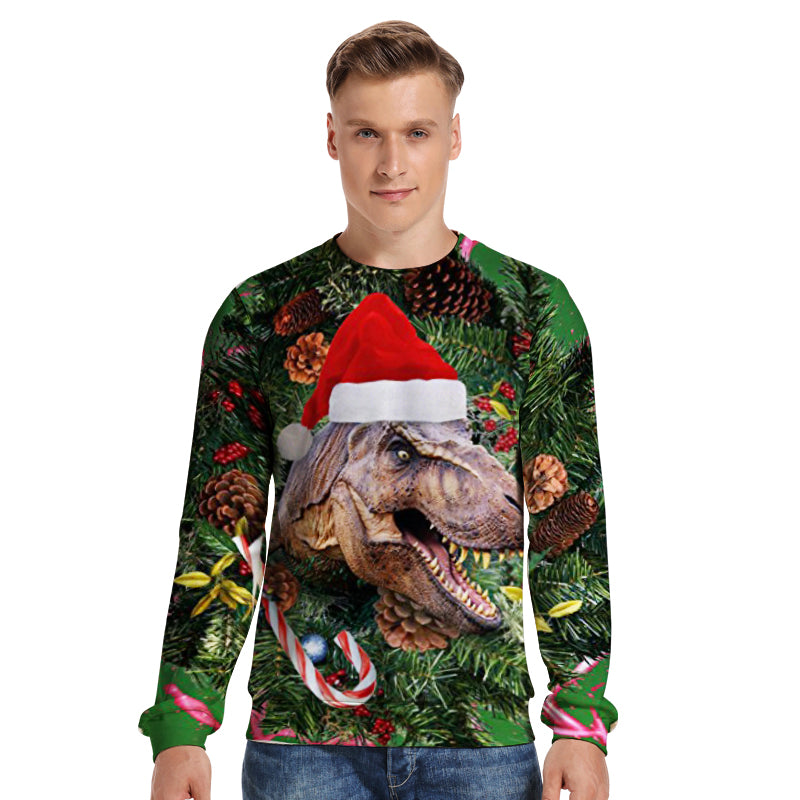 LISCN Unisex Women Christmas Sweater ugly Christmas Sweater Men Pullover Winter Plus Size Funny Autumn Tops Clothing Dinosaur
