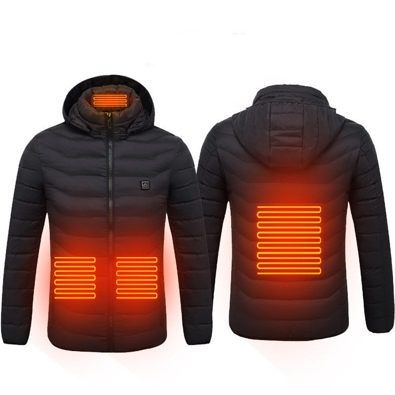 Winter Heated Jacket USB Electric Cotton Coat Zip-up Heater Thermal Clothing Heating Vest For Men