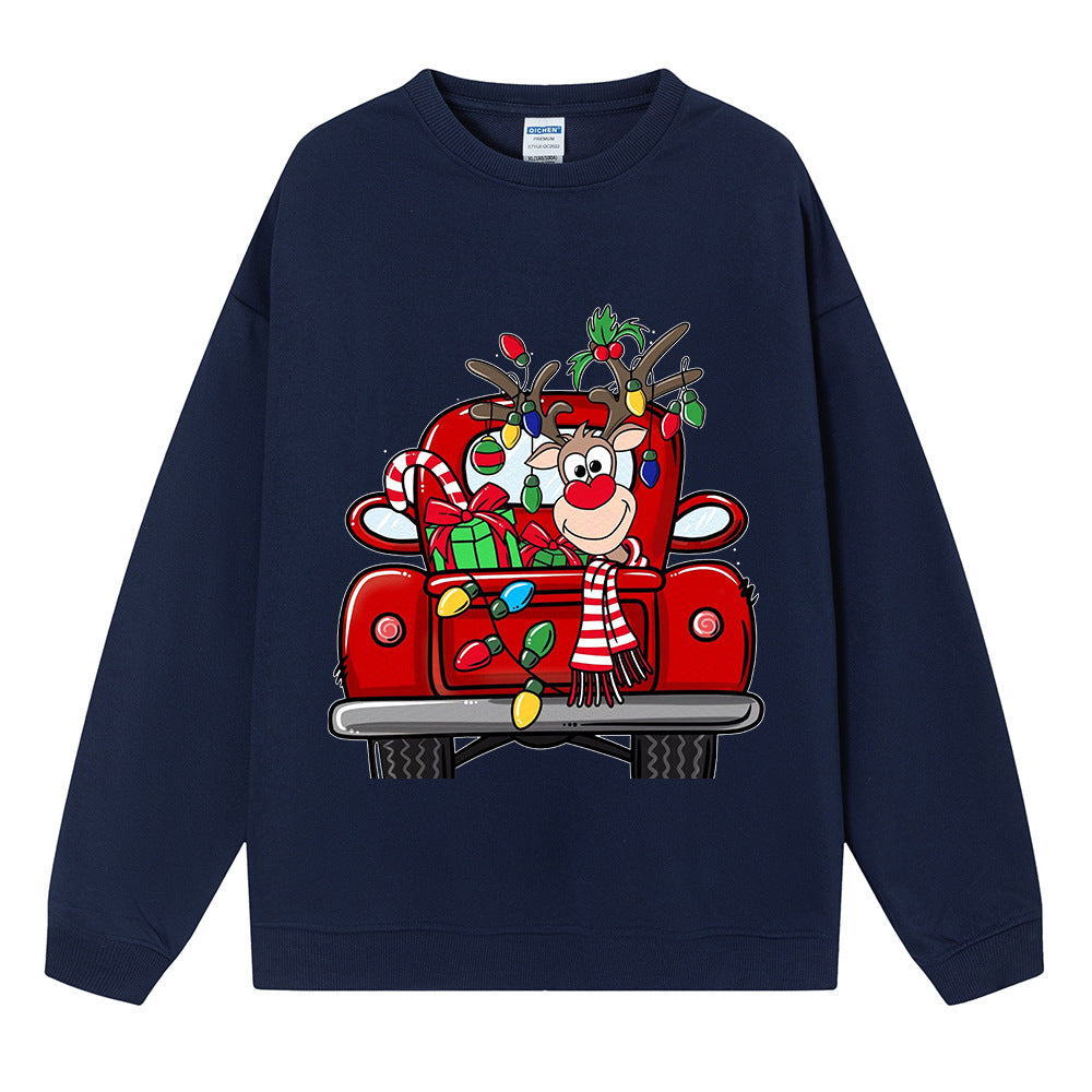 Christmas hoodie for women, Christmas car lights reindeer