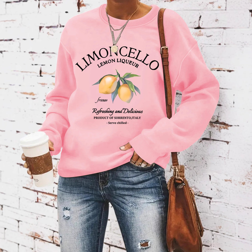 Sweatshirt with lemon print loose fit