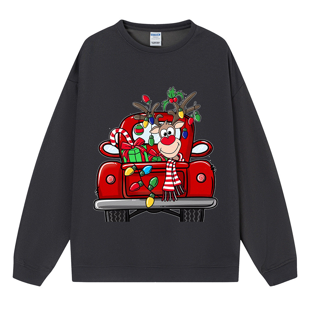 Christmas hoodie for women, Christmas car lights reindeer