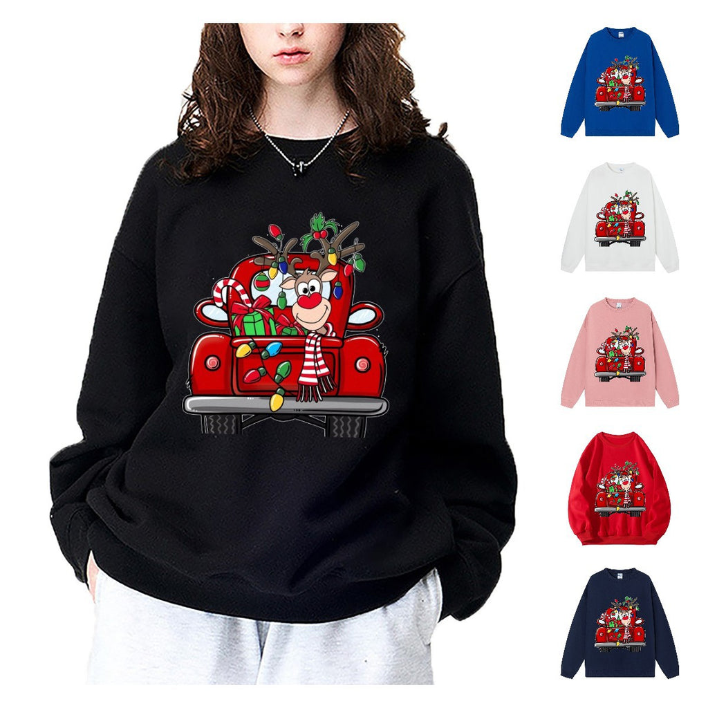 Christmas hoodie for women, Christmas car lights reindeer