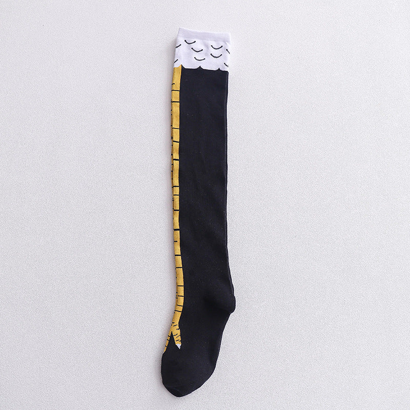 Chicken Claw Socks Women's Over Knee Socks Ostrich Pattern Knee Legs Chicken Feet Long Tube