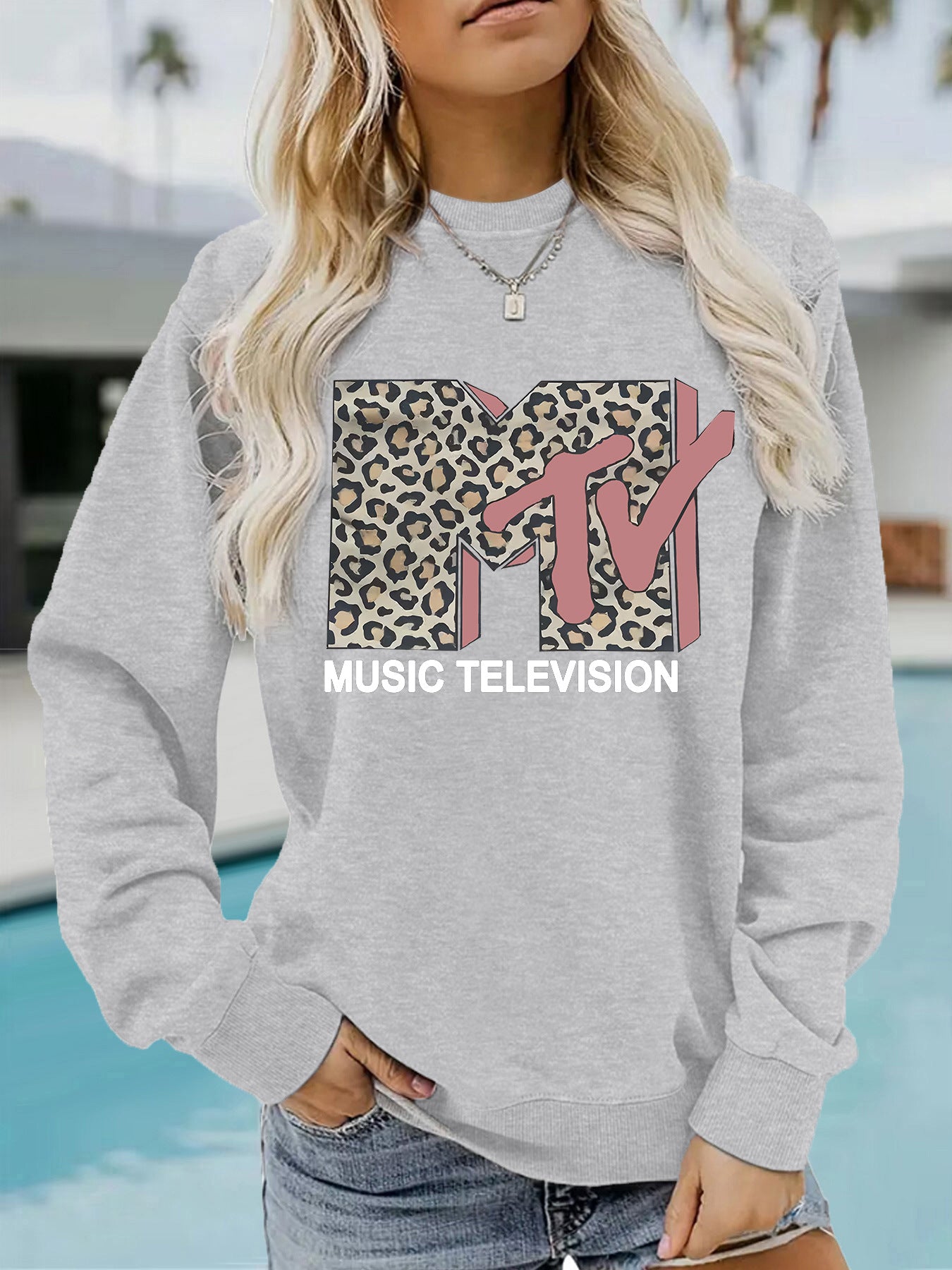 Letter printed base long sleeved sweatshirt