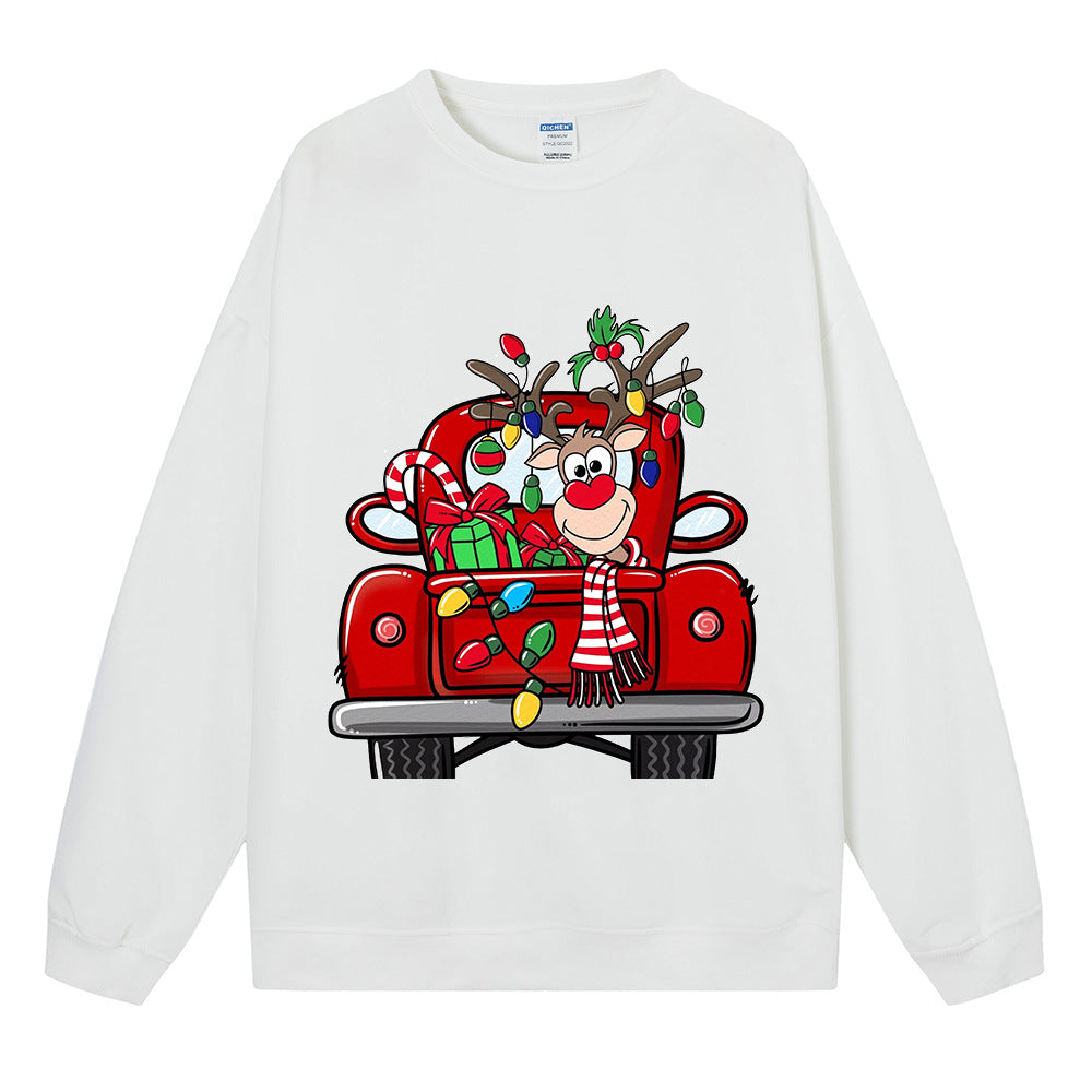 Christmas hoodie for women, Christmas car lights reindeer