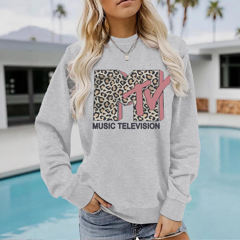 Letter printed base long sleeved sweatshirt