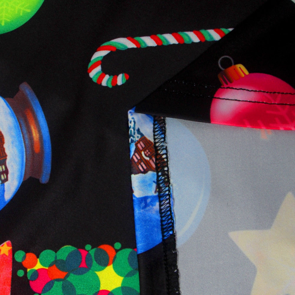 Autumn Winter Christmas Dress New Year Festival Family Party Dress Women Snowflake Print  Long Sleeve Vestidos Plus Size S-5xl