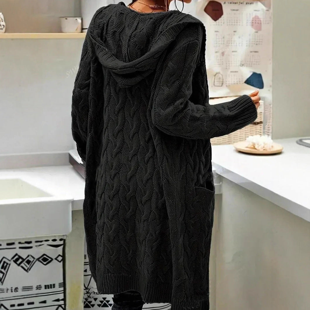 Sweater long sleeved pocket cardigan