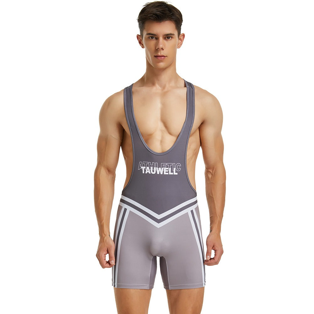 New Mens Tank Top Training Suit Sports Tank Top Wrestling Suit Mens Fitness Swimming Shark Pants