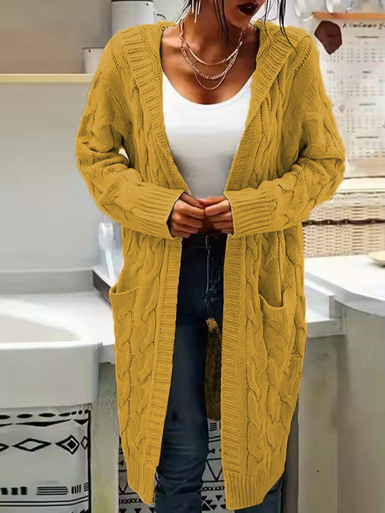 Sweater long sleeved pocket cardigan