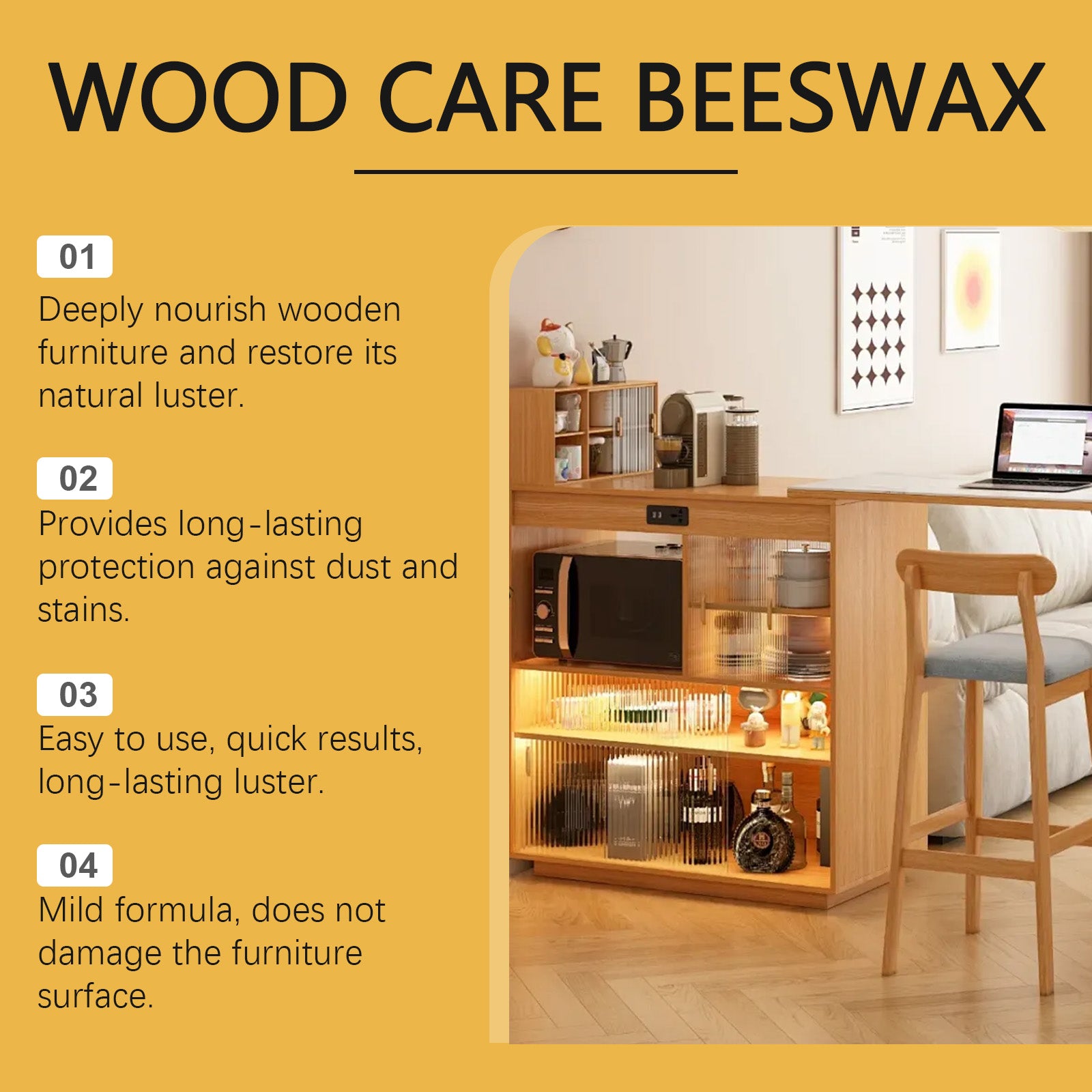 Beeswax Furniture Polishing Paste, Multi-Purpose Beeswax Home Cleaning And Maintenance Furniture Care Polish