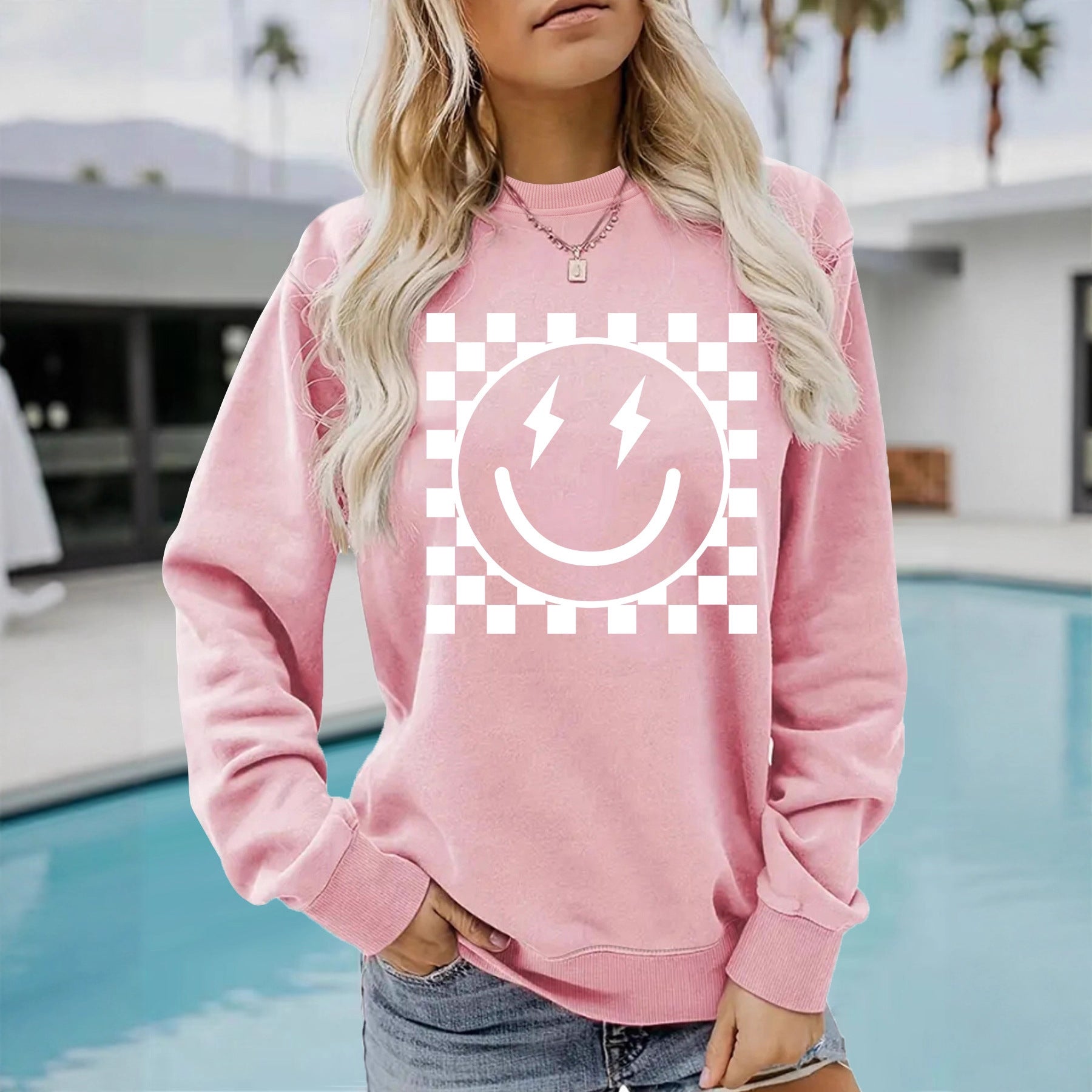 Mosaic pattern printed hoodie