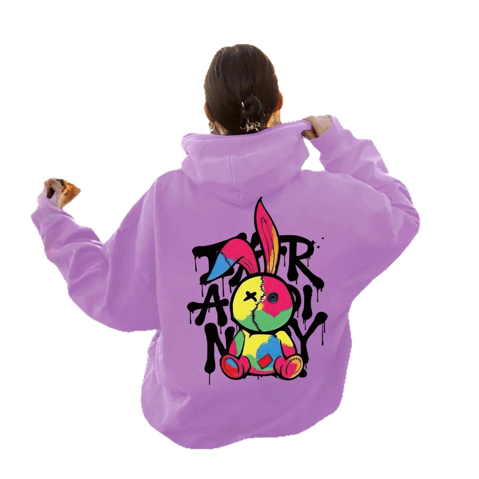 Cartoon pattern printed hoodie