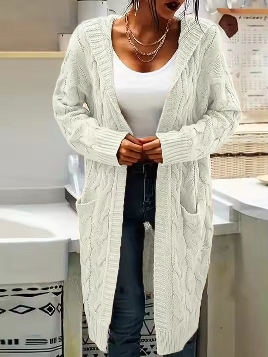 Sweater long sleeved pocket cardigan