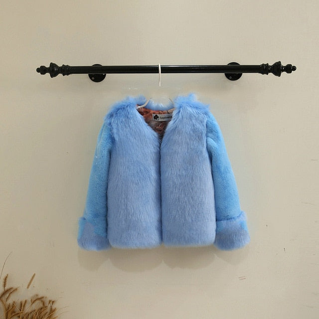 Dollplus Winter Girls Fur Coat Elegant Baby Girl Faux Fur Jackets And Coats Thick Warm Parka Kids Boutique Clothes