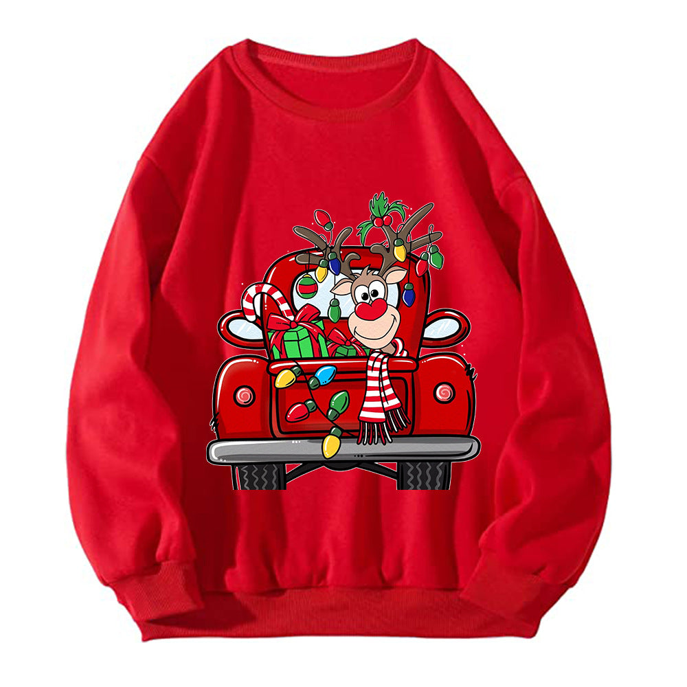 Christmas hoodie for women, Christmas car lights reindeer