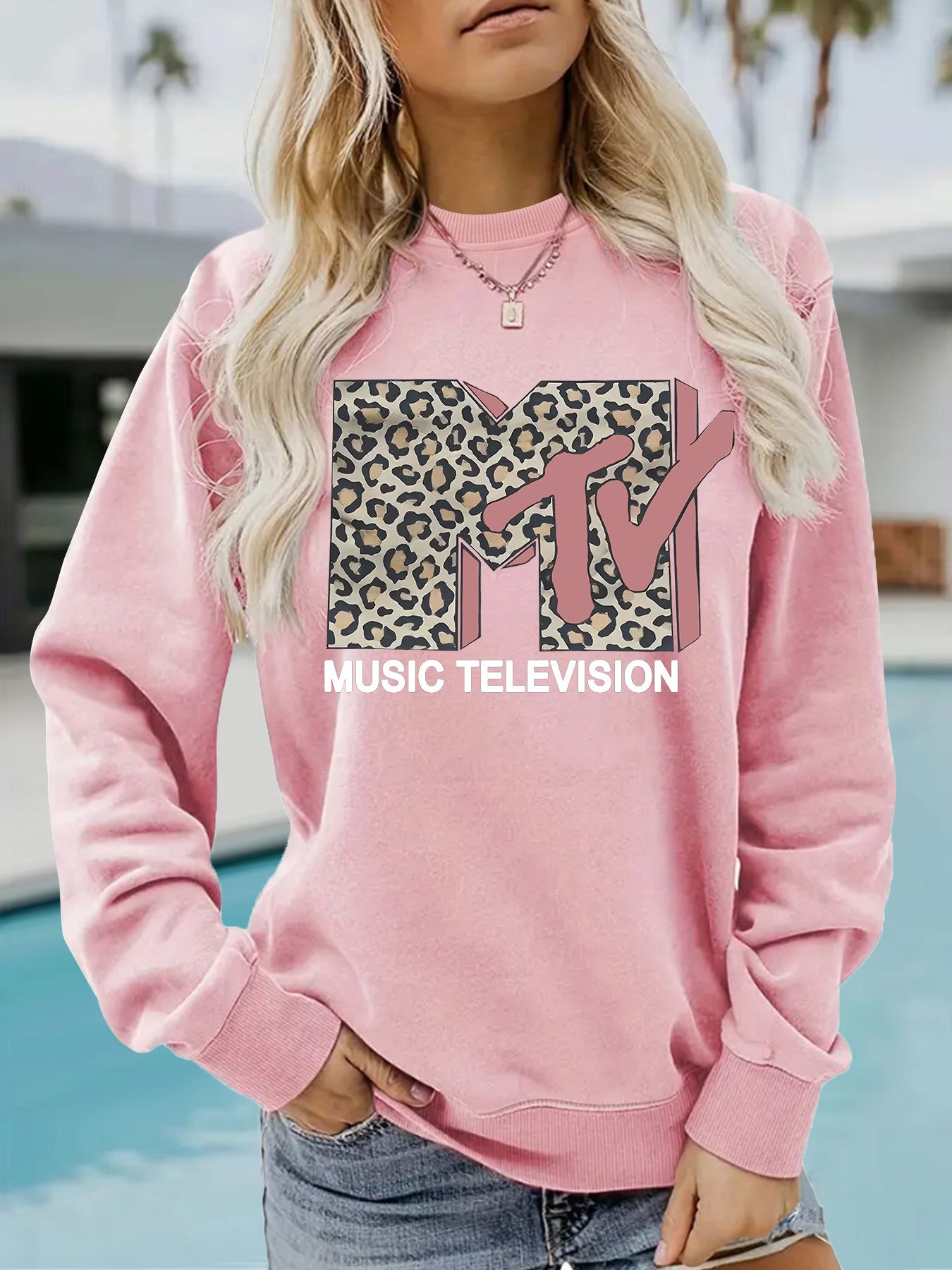 Letter printed base long sleeved sweatshirt