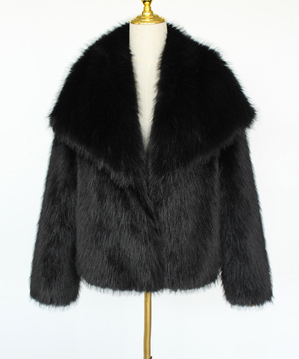 Imitation fur coat top women's short woolen coat made of synthetic fur
