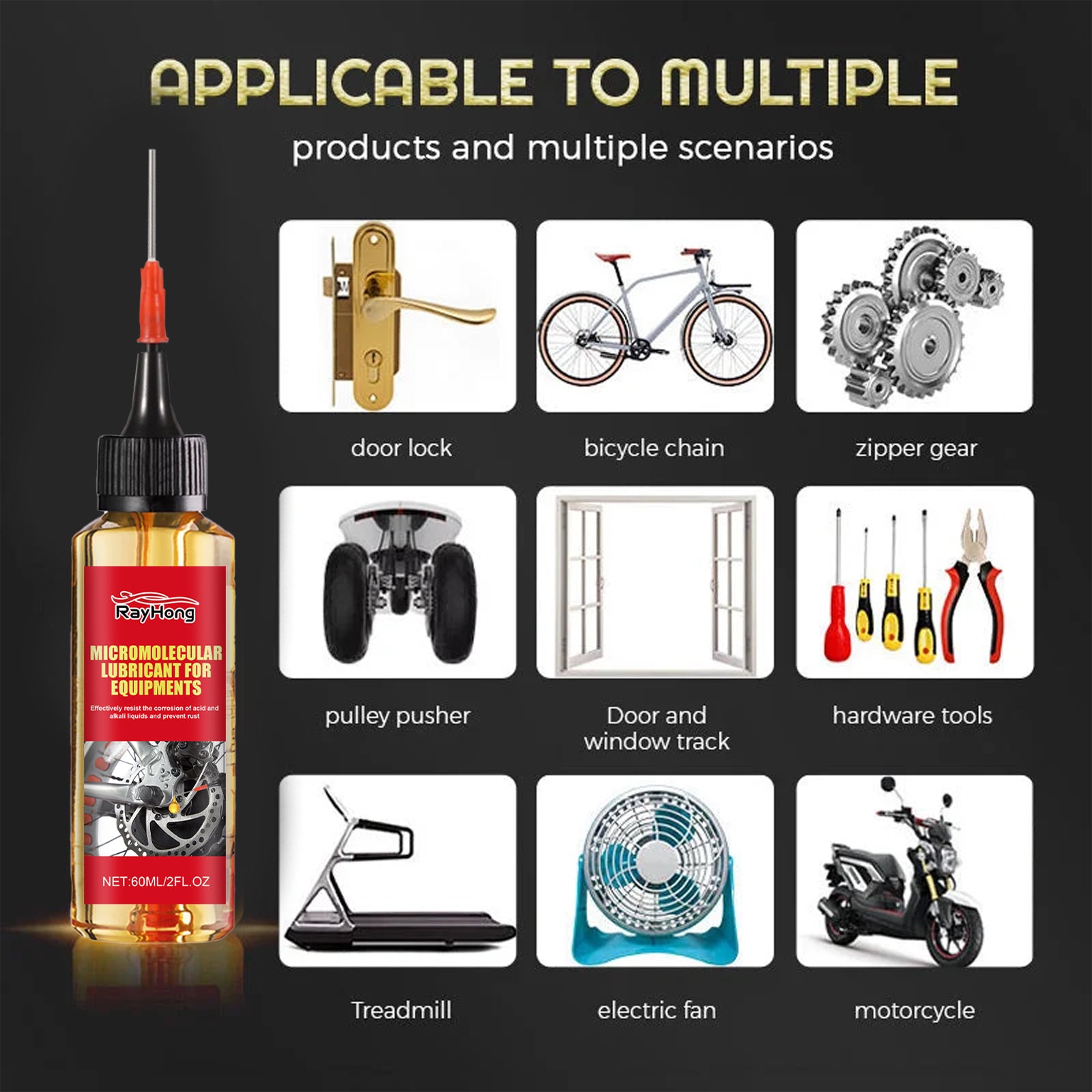 Rayhong Micromolecular Lubricant For Equipments, Auto Parts Maintenance Anti-Corrosion Dust Anti-Rust Multi-Purpose Lubricant