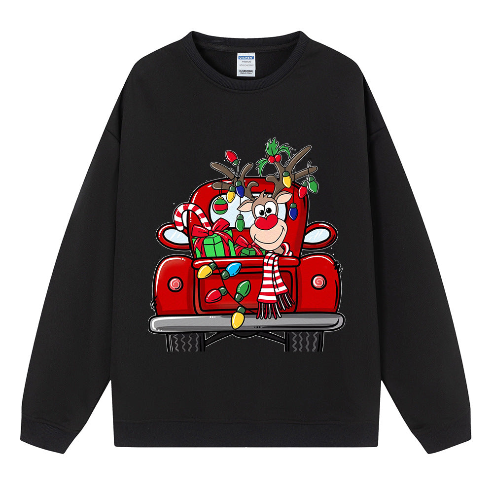 Christmas hoodie for women, Christmas car lights reindeer