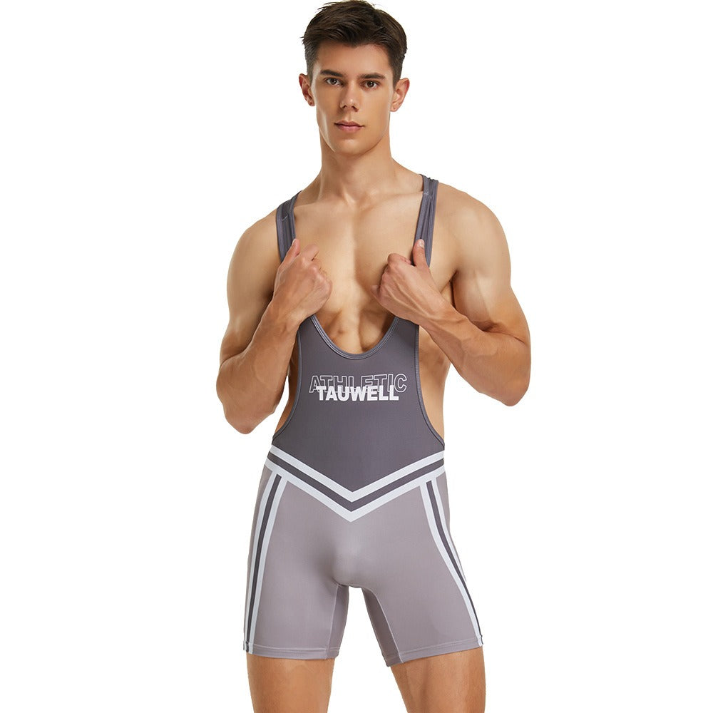 New Mens Tank Top Training Suit Sports Tank Top Wrestling Suit Mens Fitness Swimming Shark Pants