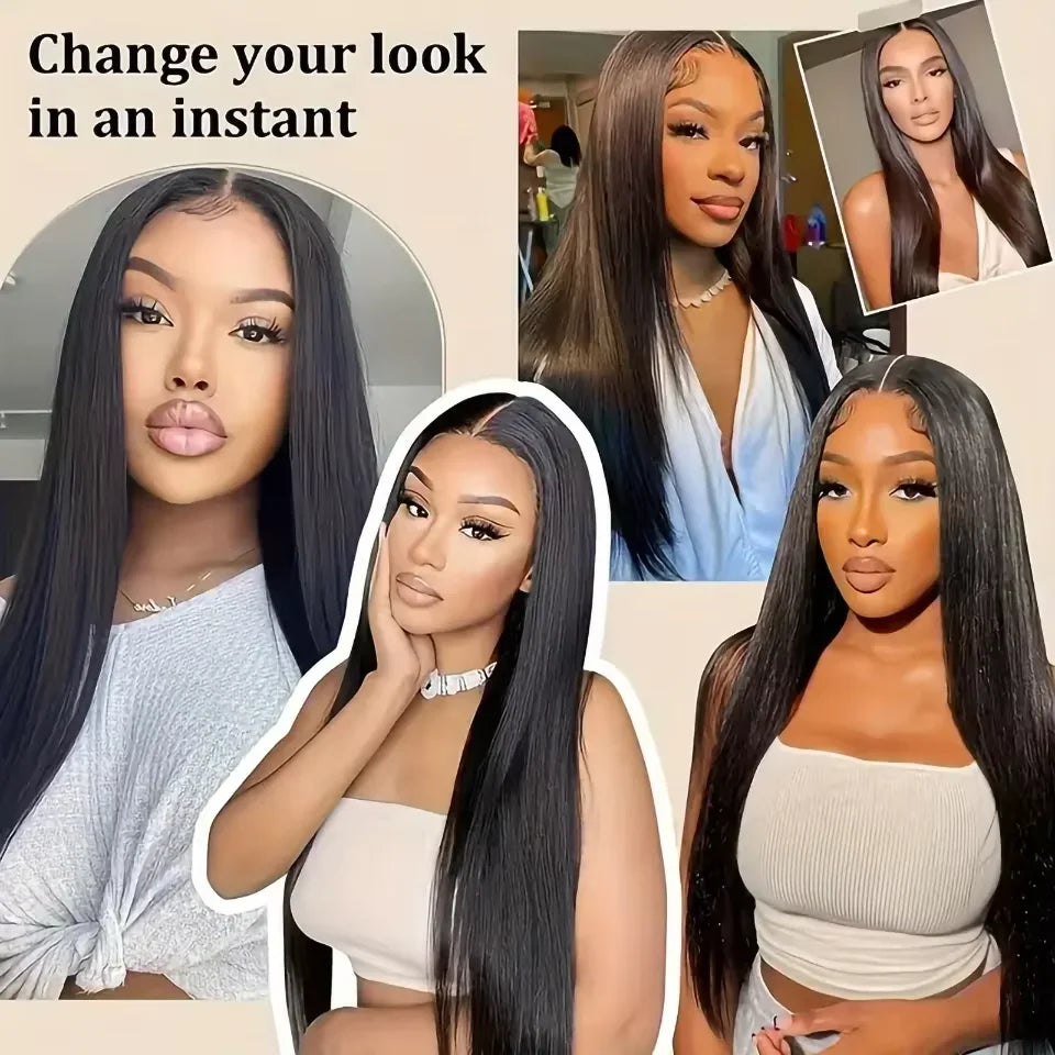 Mossily Silky Straight Human Hair Lace Frontal Wig 13×4 13×6 Lace Front Human Hair WigsHD Transparent Lace Preplucked