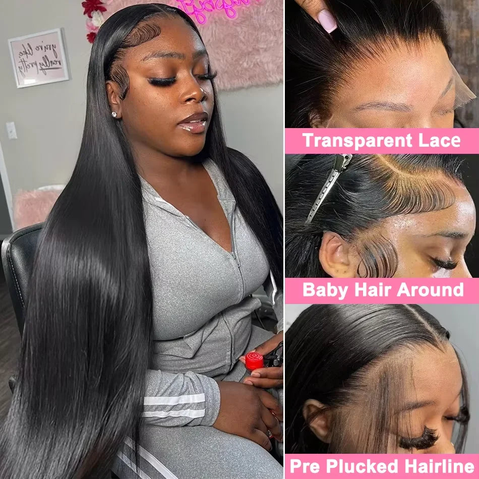 Mossily Silky Straight Human Hair Lace Frontal Wig 13×4 13×6 Lace Front Human Hair WigsHD Transparent Lace Preplucked