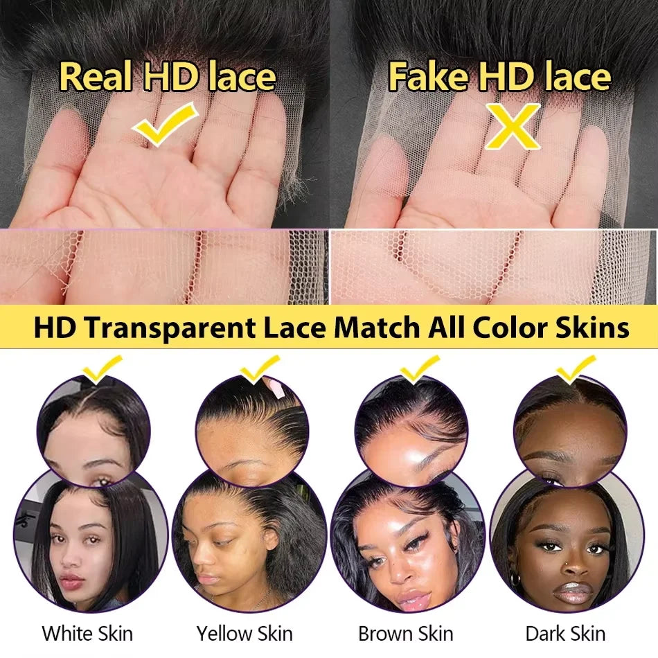 Mossily Silky Straight Human Hair Lace Frontal Wig 13×4 13×6 Lace Front Human Hair WigsHD Transparent Lace Preplucked