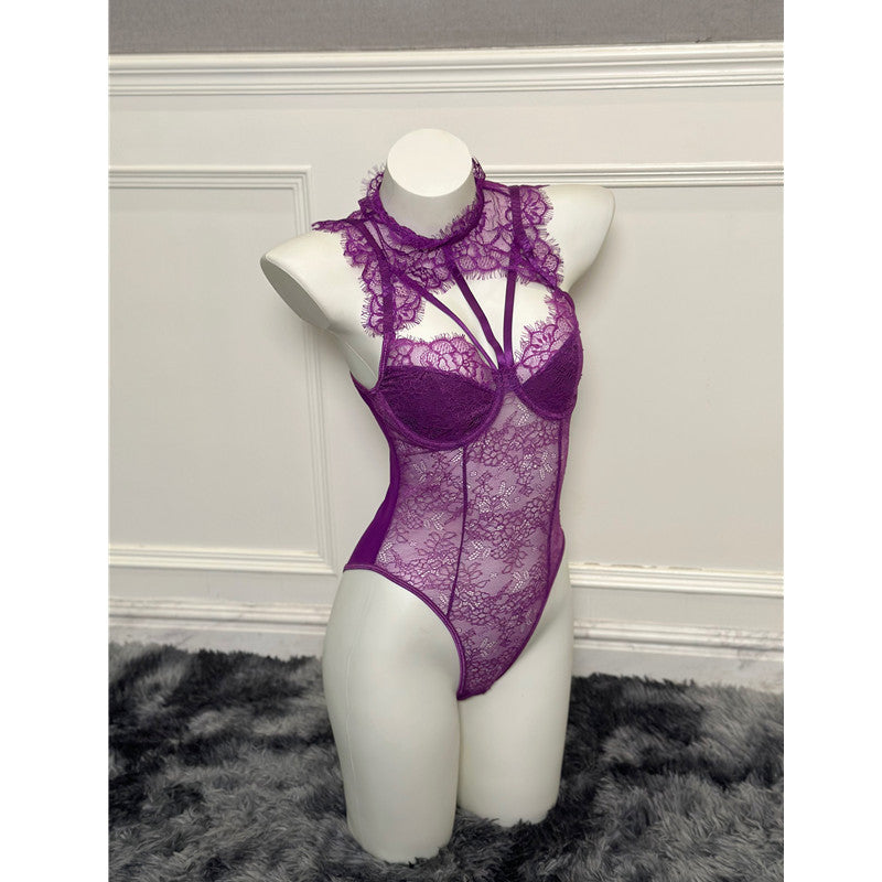 One-Piece Shapewear Wild Spicy Girl One-Piece Lace Steel Ring Backless Halter One-Piece