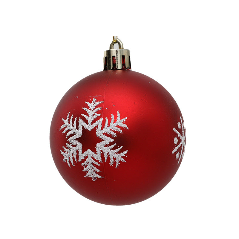 Christmas Decorations Christmas Tree Decoration 6cm Snowflake Painted Christmas Ball