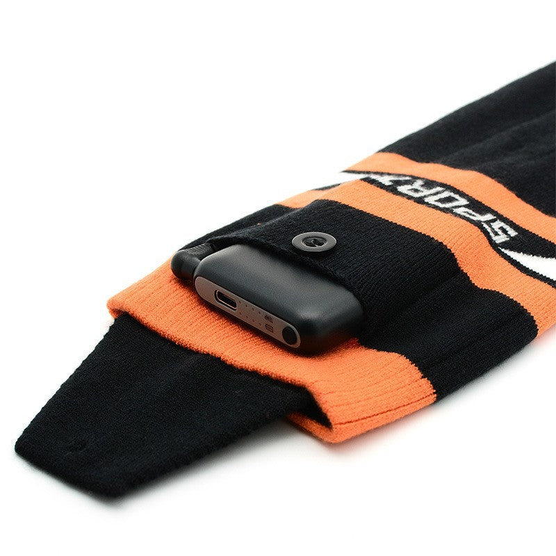 Warm socks for winter, electrically heated socks with USB charging, long tube electric heating socks for skiing, and heated socks for skiing