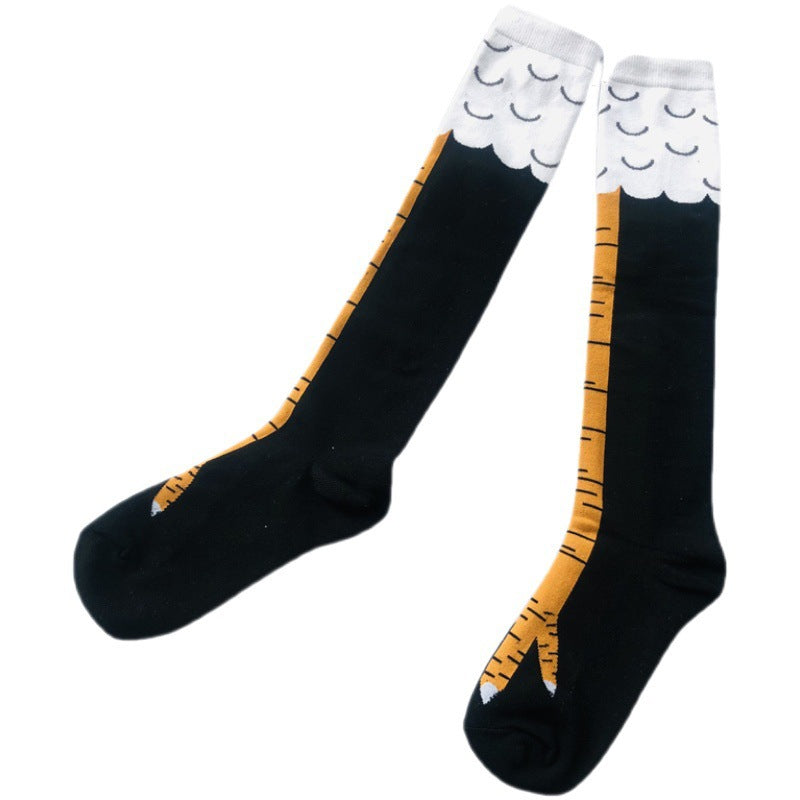Chicken Claw Socks Women's Over Knee Socks Ostrich Pattern Knee Legs Chicken Feet Long Tube