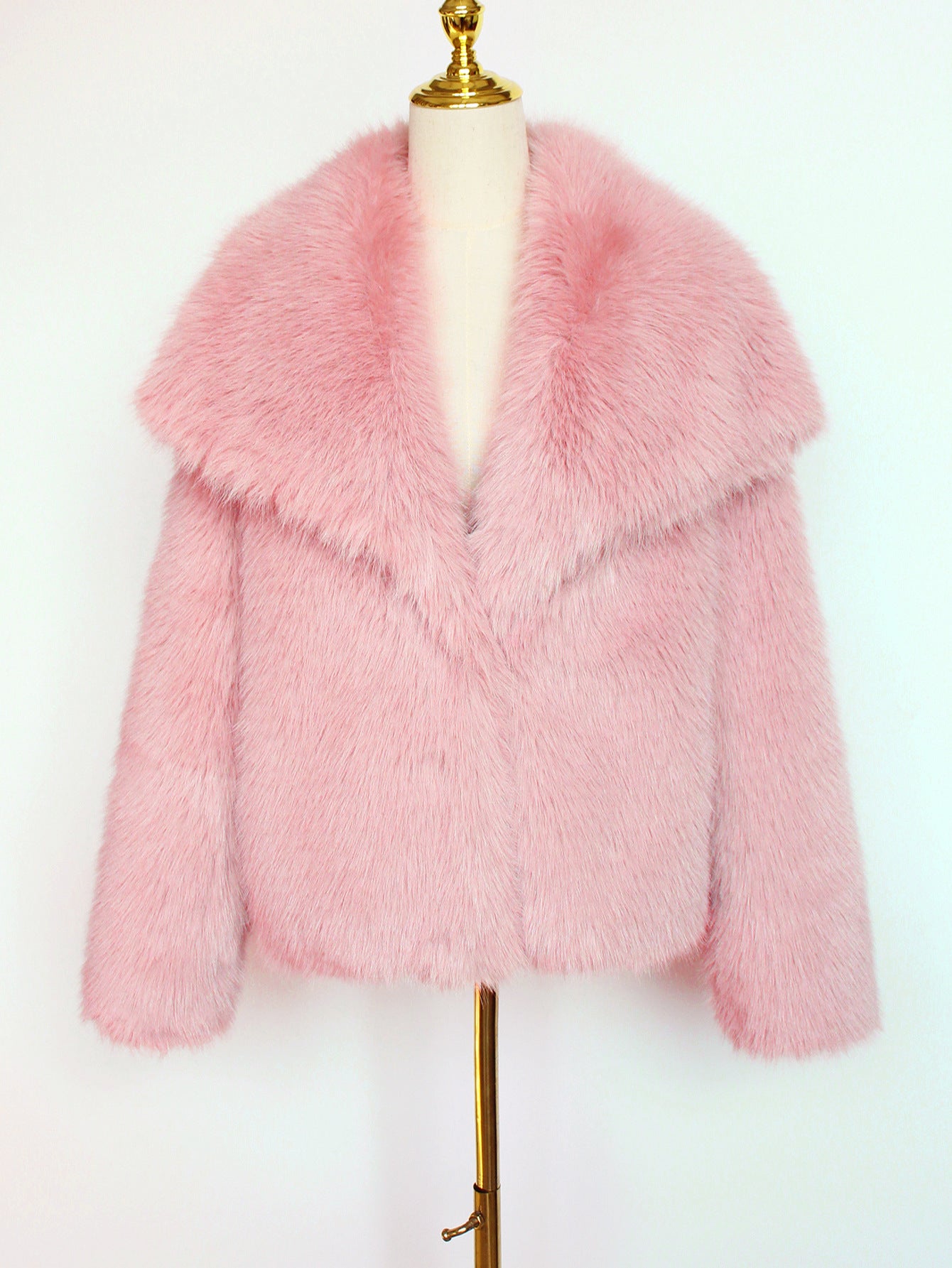Imitation fur coat top women's short woolen coat made of synthetic fur
