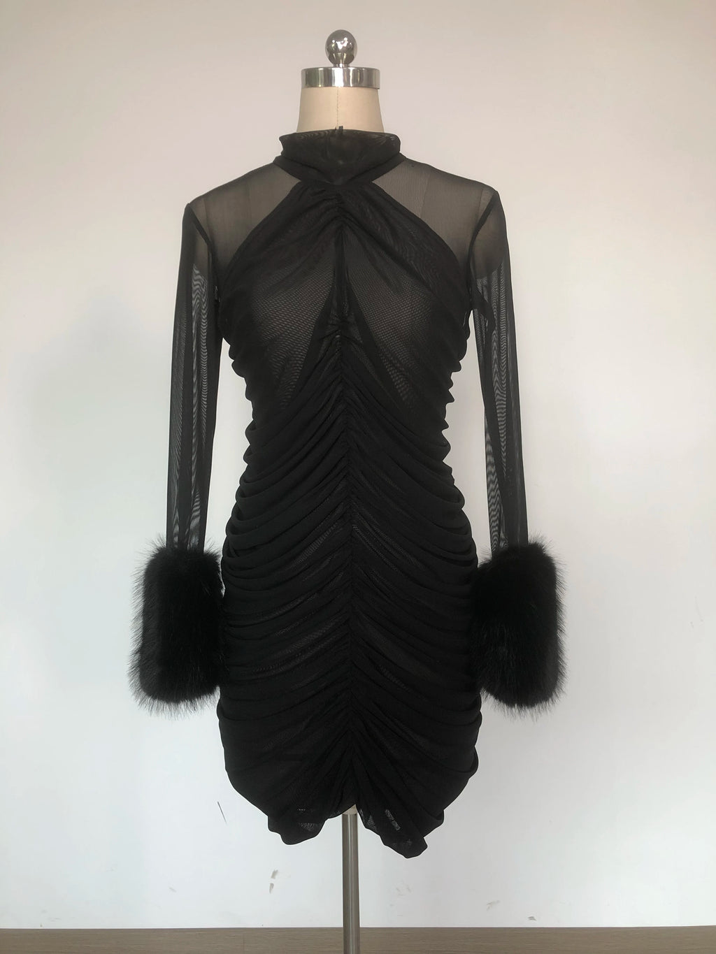 LS2600 New Spring Summer Long Sleeve Ruffle Dress Birthday Dresses Women Fashion Feather Dress
