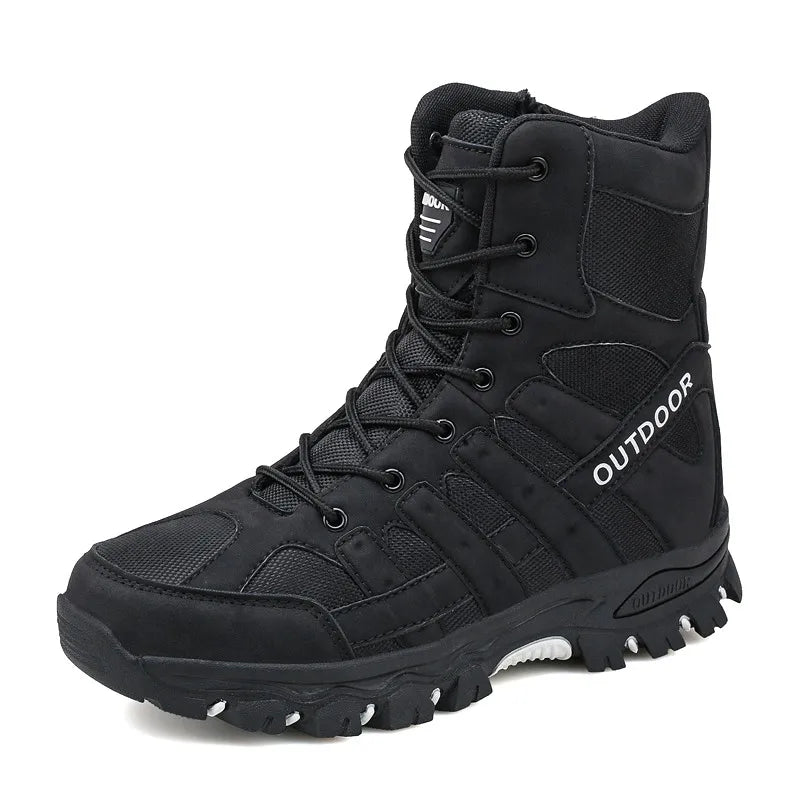 New Men's Boots Fashion Outdoor Men Hiking Boots High Top Breathable Men Desert Combat Ankle Boots Non-slip Motorcycle Boots