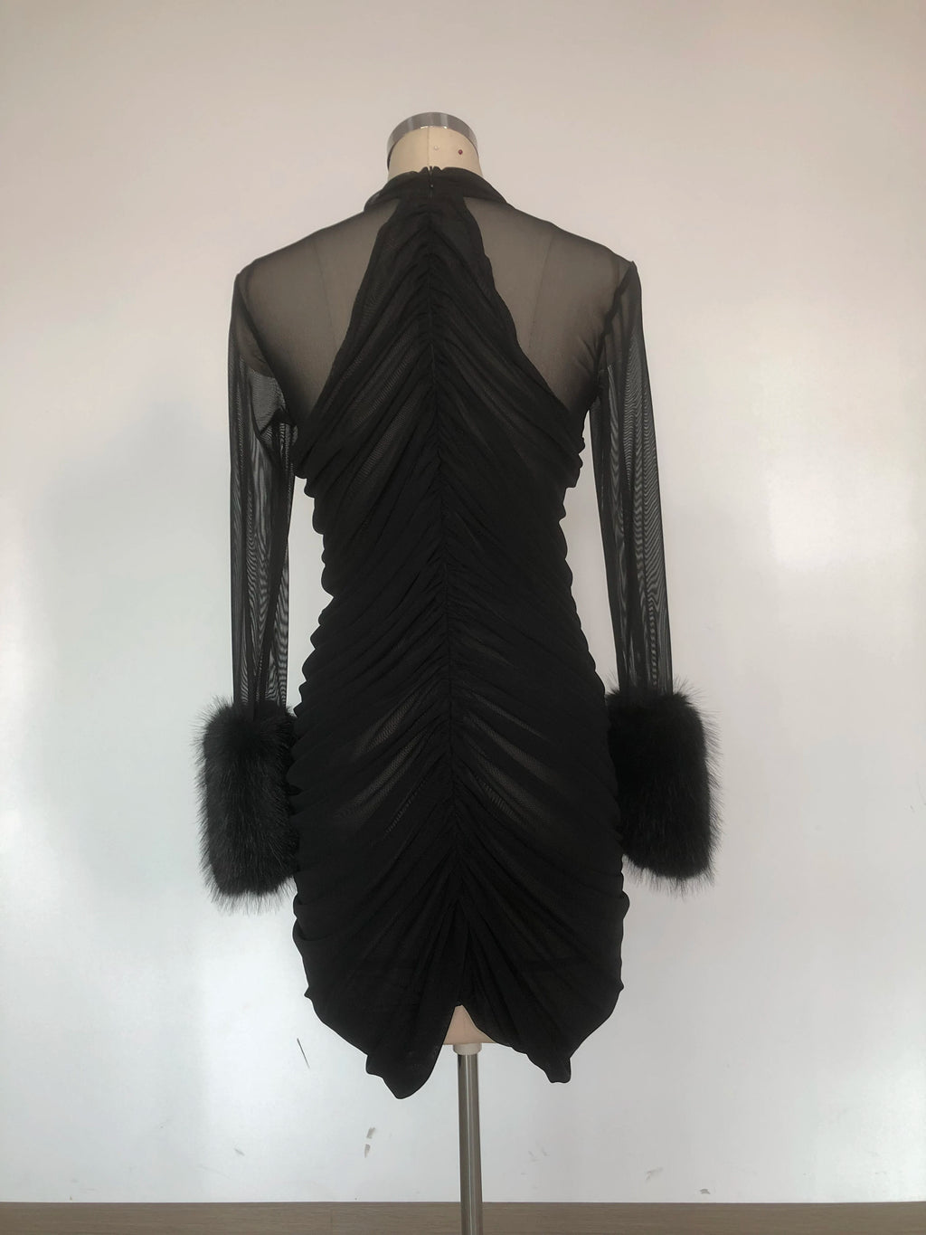LS2600 New Spring Summer Long Sleeve Ruffle Dress Birthday Dresses Women Fashion Feather Dress