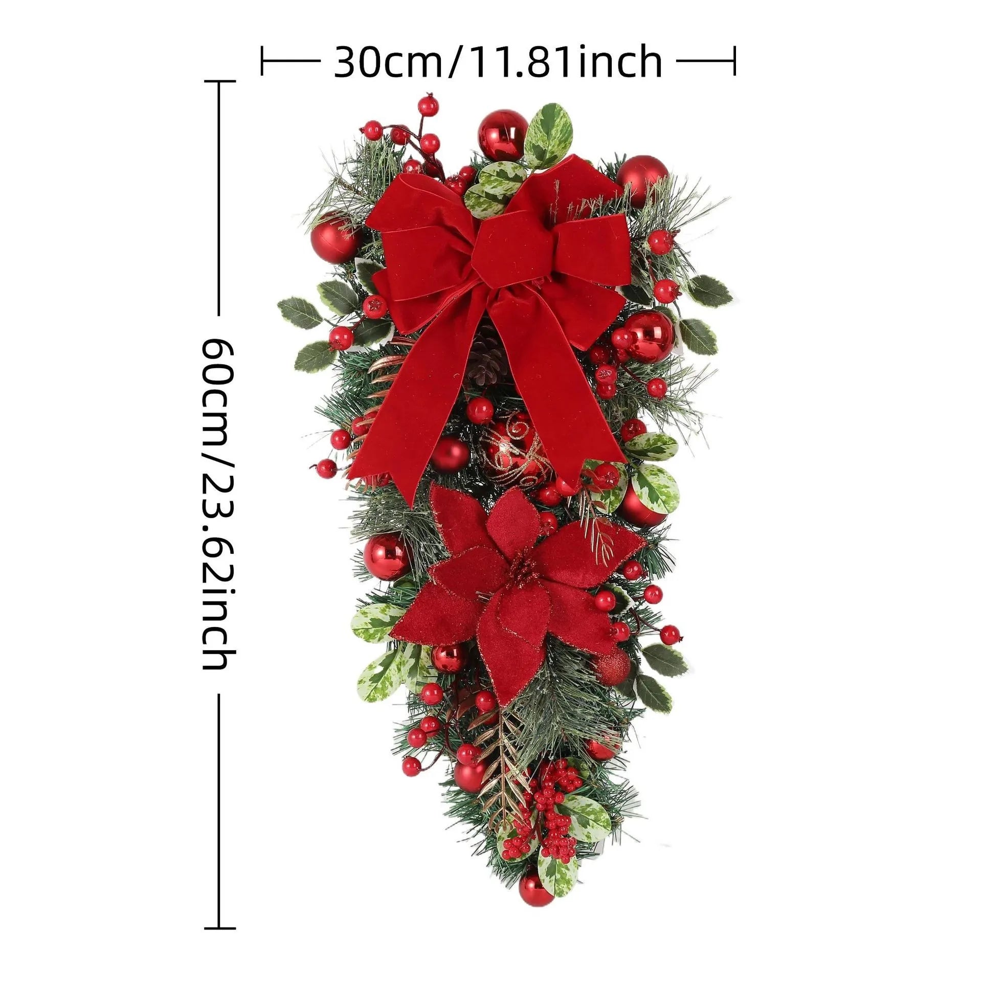 Christmas Wreath for Front Door Window Artificial Wreath Garland Rattan Set Xmas New Year Navidad Home Christmas Decoration ﻿