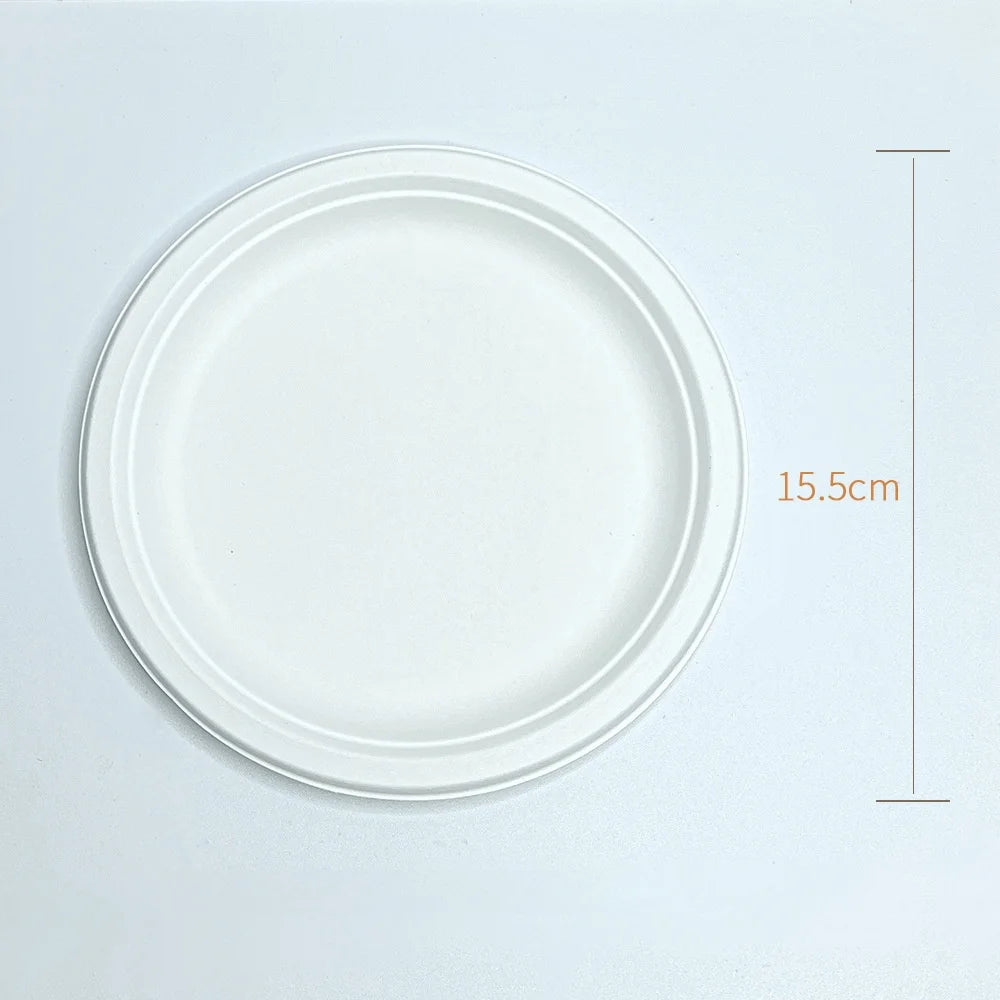 Disposable Party Plates 50/100pcs Disposable Eco-Friendly Degradable Paper Plate for Barbecue Supplies Birthday PartyVIE LENTE