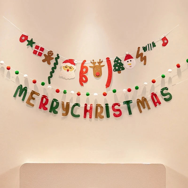 Christmas decorations, tree ornaments, indoor LED lights, pictures, background walls, atmosphere, scenes, decorations and flags.