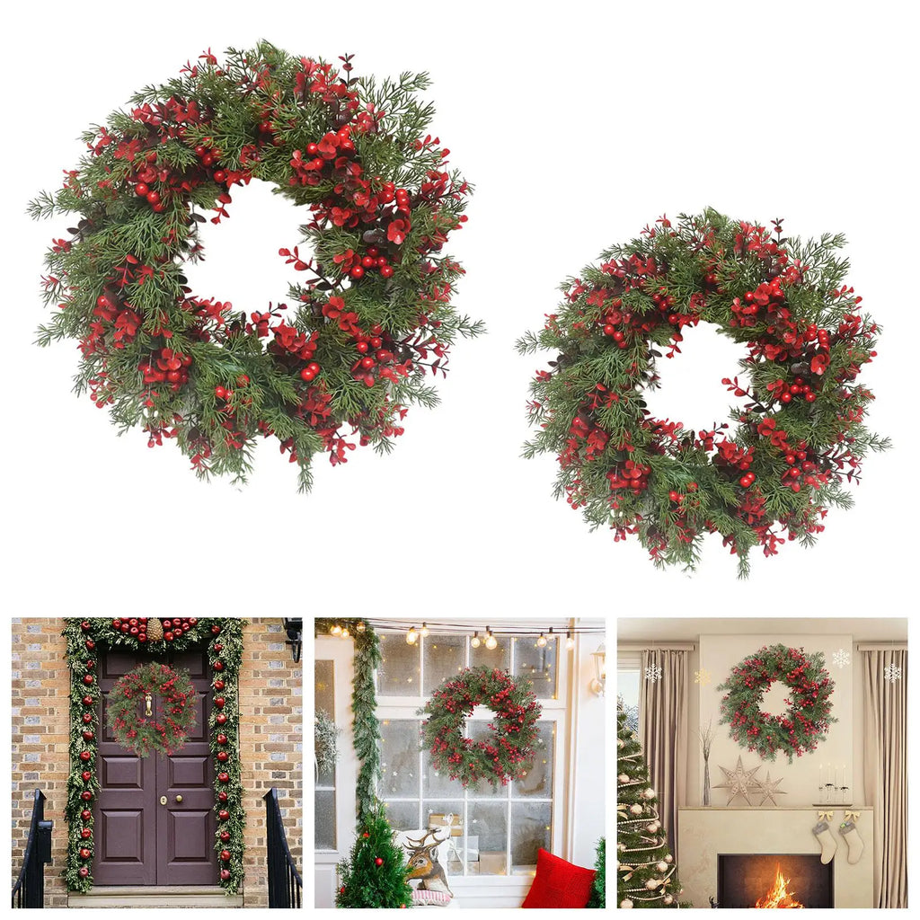 Christmas Wreath, Xmas Wreath, Housewarming, Red Berries, Farmhouse Holiday