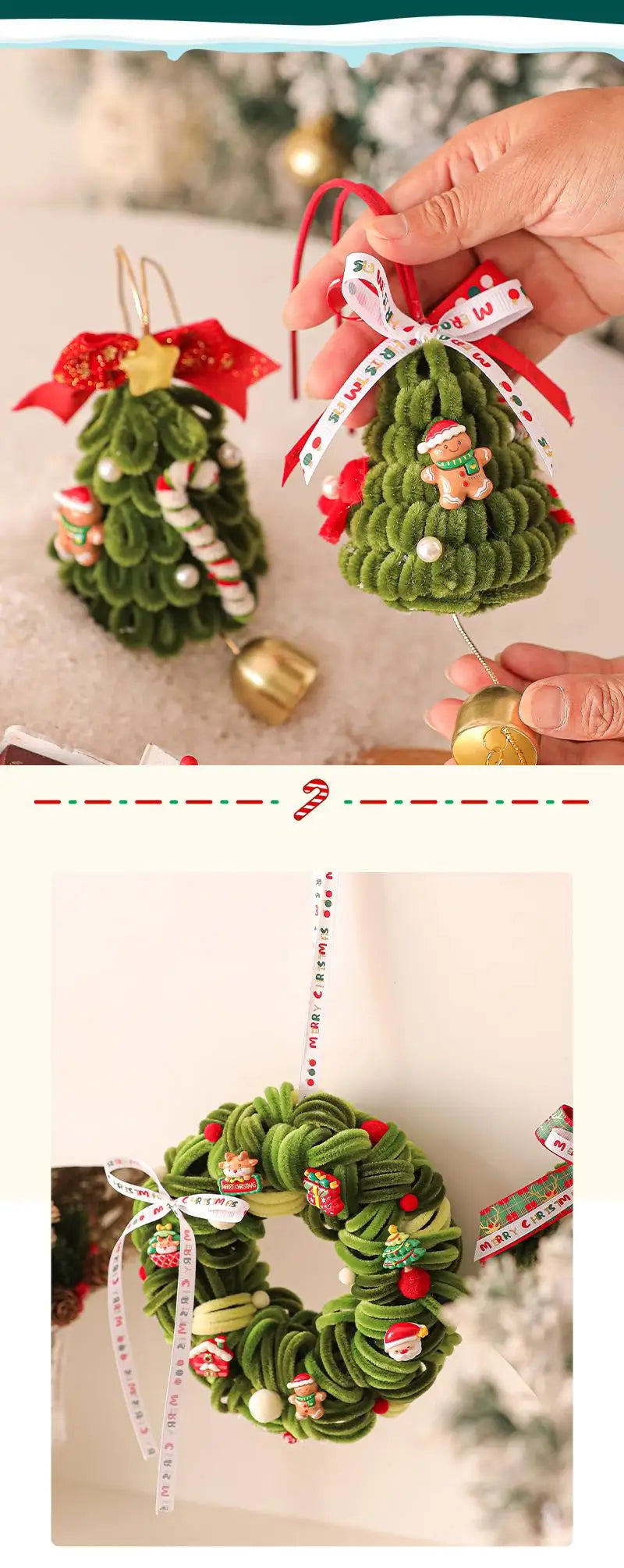 Christmas Decoration Wreaths Living Room Scene Arrangement Christmas Tree Ornaments Christmas Bell Wreath Pendants Door Hangers