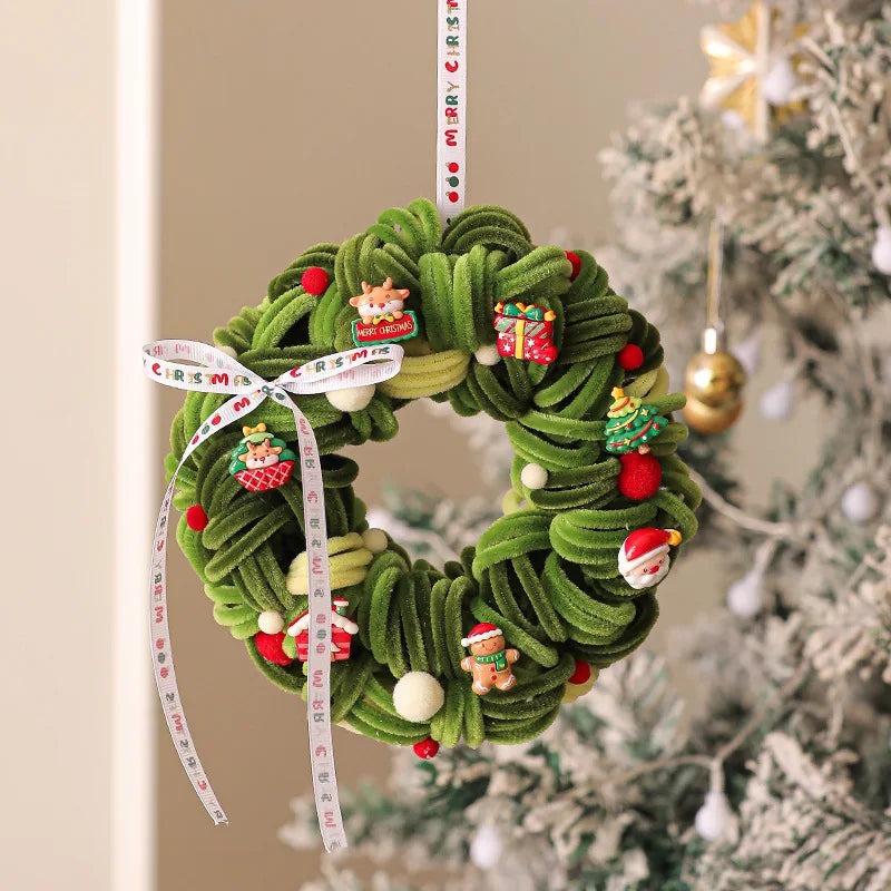 Christmas Decoration Wreaths Living Room Scene Arrangement Christmas Tree Ornaments Christmas Bell Wreath Pendants Door Hangers