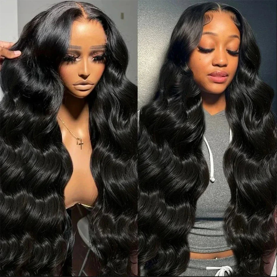 36 Inch 13x6 HD Transparent Lace Frontal Wig Body Wave Wigs Human Hair 200 Density Water Wave Brazilian 100% Raw Remy For Women