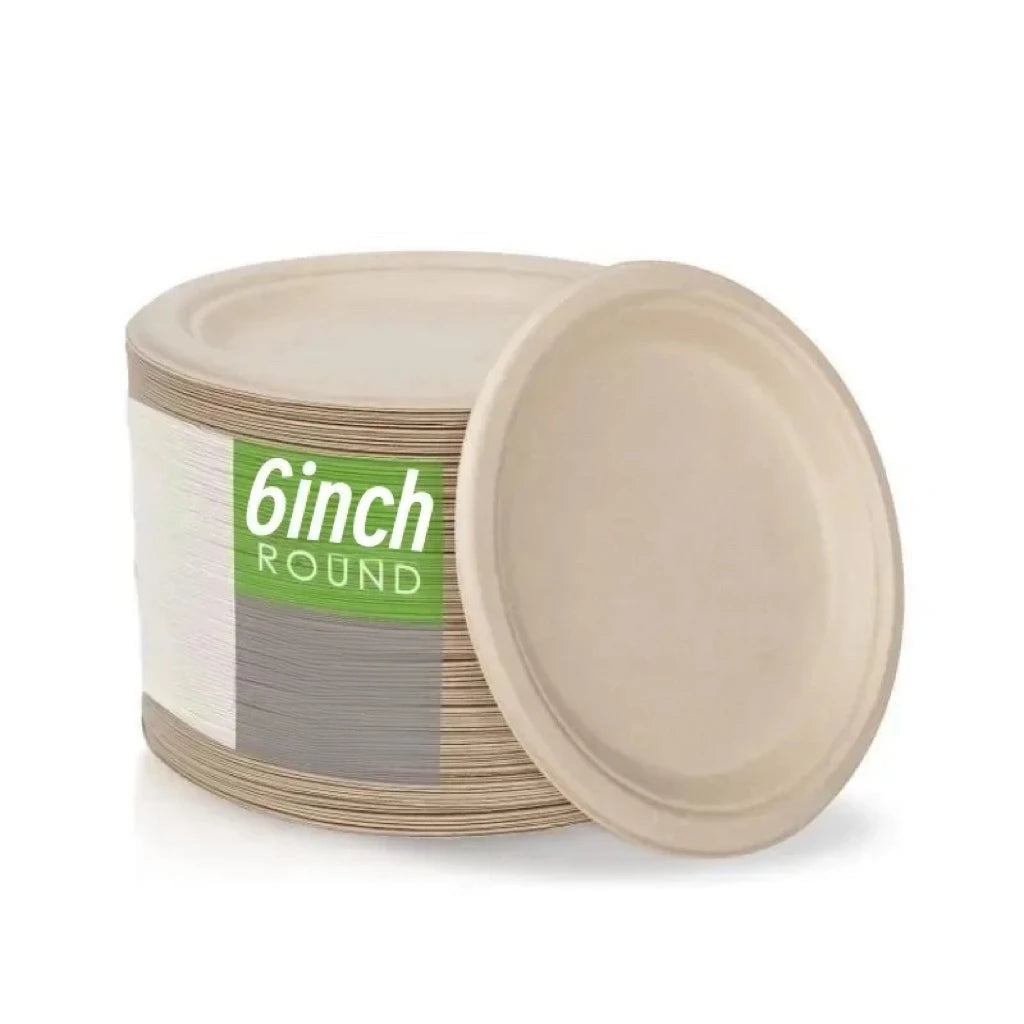 Paper Plates 9/7/6 Inches Disposable Plates For Party 100% Compostable Plate Microwavable Paper Plate Bulk 50PCS 150PCS