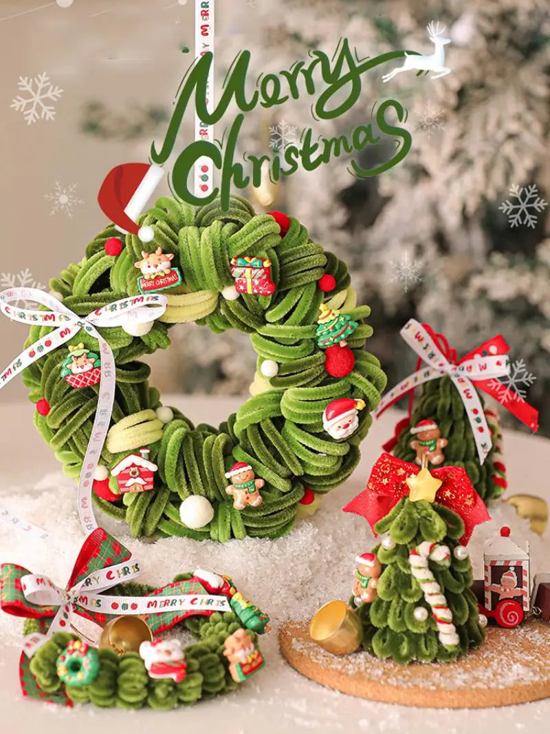 Christmas Decoration Wreaths Living Room Scene Arrangement Christmas Tree Ornaments Christmas Bell Wreath Pendants Door Hangers